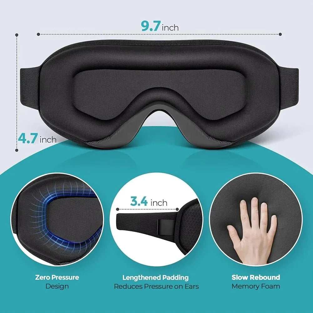 Sleep Mask Blackout Eye Masks for Sleep 3D Breathable Soft Comfortable Eye Mask for Travel Adjustable Night Masks for Sleeping