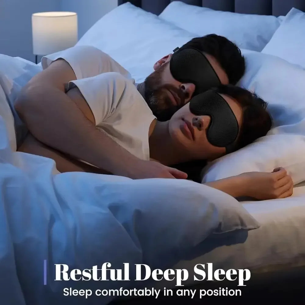 Sleep Mask Blackout Eye Masks for Sleep 3D Breathable Soft Comfortable Eye Mask for Travel Adjustable Night Masks for Sleeping