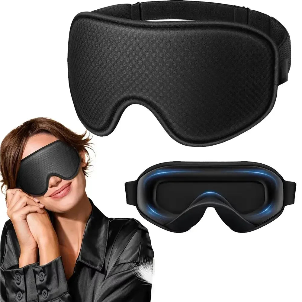 Sleep Mask Blackout Eye Masks for Sleep 3D Breathable Soft Comfortable Eye Mask for Travel Adjustable Night Masks for Sleeping