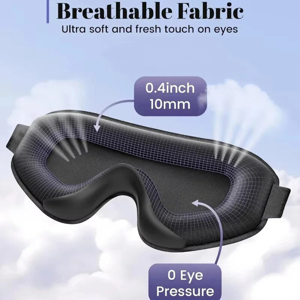 Sleep Mask Blackout Eye Masks for Sleep 3D Breathable Soft Comfortable Eye Mask for Travel Adjustable Night Masks for Sleeping